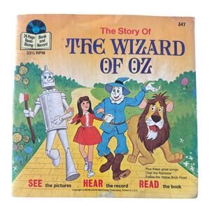 Vtg 1978 The Story Of The Wizard Of Oz Book And Record
